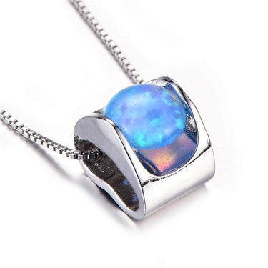 925 Sterling Silver Opal Pendant Necklace-Your Soul Place